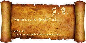 Ferencsik Noémi névjegykártya